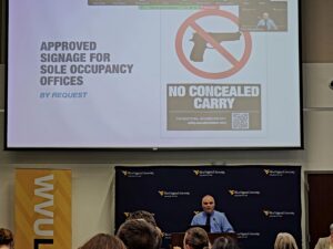 WVU Faculty Senate approves syllabus statement for profs who don't want guns in their offices when Campus Carry takes effect